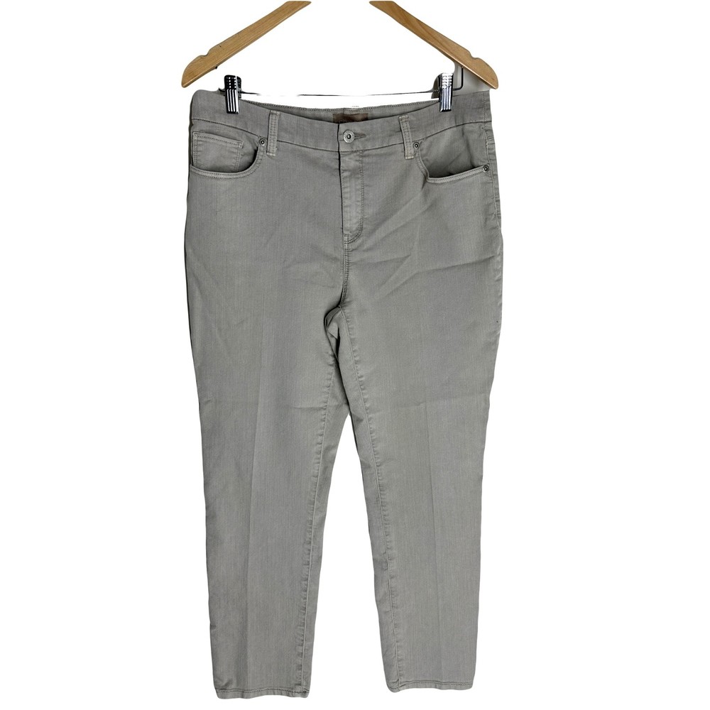 Chico's Women's Ankle Jeans Size 1 (Medium) Gray Soft Mid Rise Stretch